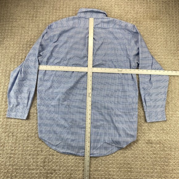 Dunning Shirt Men Extra Large XL Blue White Checkered Button Down Long Sleeve - Picture 6 of 8